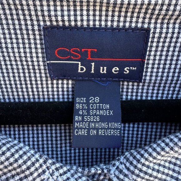 CST Blues Vintage Womens Gingham Button-Front Stretch Preppy Cropped Jacket 28 - Picture 2 of 9